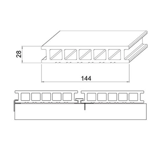 Террасная доска из ДПК Savewood Fagus радиальный распил черный